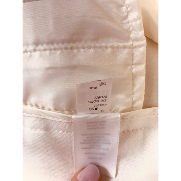 Talbots Petites White Curvy Trouser Wide Leg Flare Dress Pants Size 14 Petite - Picture 14 of 15